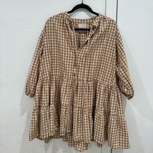 Avalon Smock Dress // Caramel Gingham by The Lullaby Club